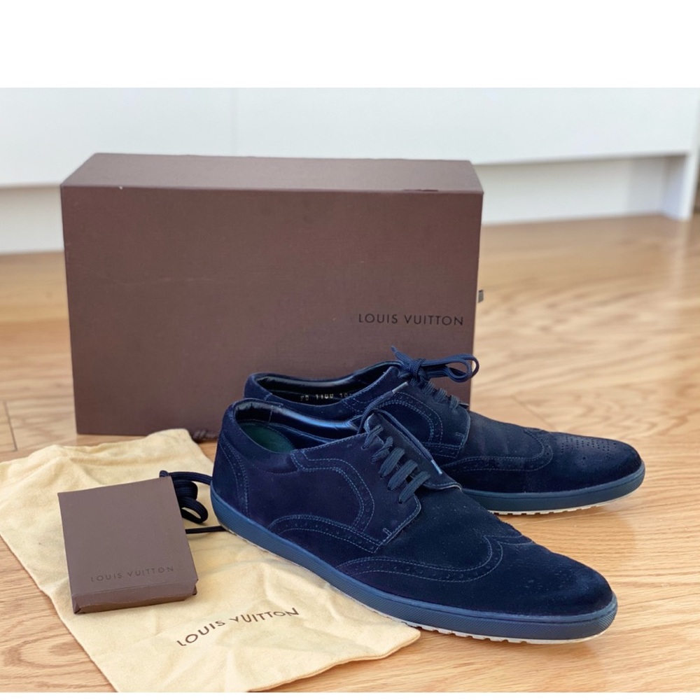Louis Vuitton Suede Sneaker w/Perforated Logo